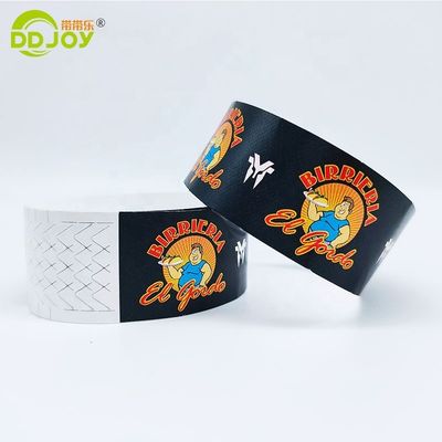 250*25mm/250*19mm resistente a lágrimas impermeável DuPont Tyvek papel pulseira para eventos
