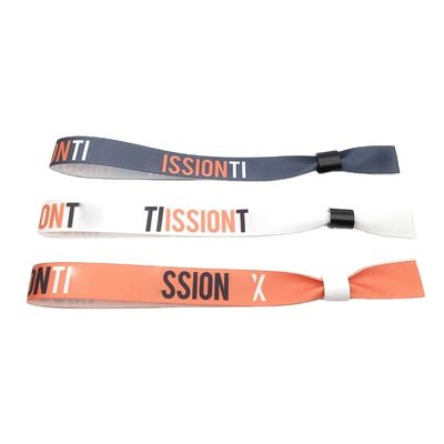 Logotipo personalizado Tecido Festival Pulseira para Eventos Impermeável e Fechado de Segurança