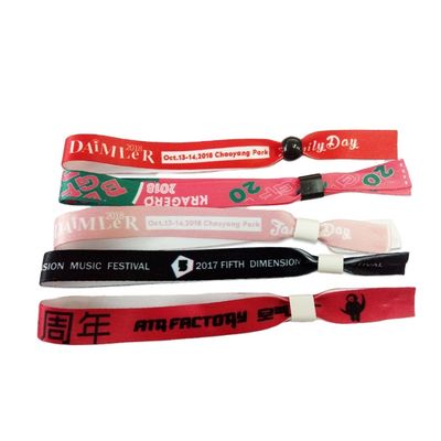 Logotipo personalizado Tecido Festival Pulseira para Eventos Impermeável e Fechado de Segurança