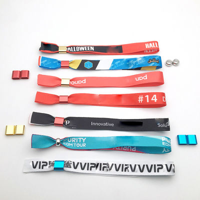 Logotipo personalizado Tecido Festival Pulseira para Eventos Impermeável e Fechado de Segurança
