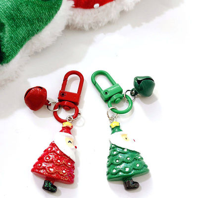 Cartoon Papai Noel Árvore de Natal Campainha Chave Mochila Telefone Móvel Pendente Ornamento