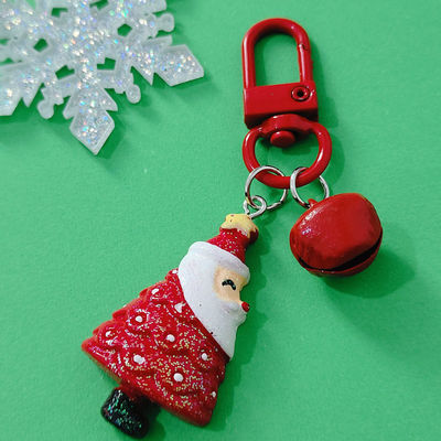 Cartoon Papai Noel Árvore de Natal Campainha Chave Mochila Telefone Móvel Pendente Ornamento