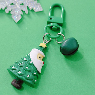 Cartoon Papai Noel Árvore de Natal Campainha Chave Mochila Telefone Móvel Pendente Ornamento