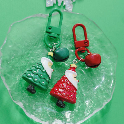 Cartoon Papai Noel Árvore de Natal Campainha Chave Mochila Telefone Móvel Pendente Ornamento