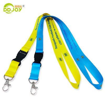 Impressão de tela de seda Poliéster Neck Lanyards com carteira portadores Keychain telefone celular