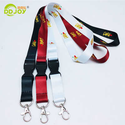 Impressão de tela de seda Poliéster Neck Lanyards com carteira portadores Keychain telefone celular