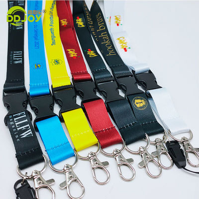 Impressão de tela de seda Poliéster Neck Lanyards com carteira portadores Keychain telefone celular