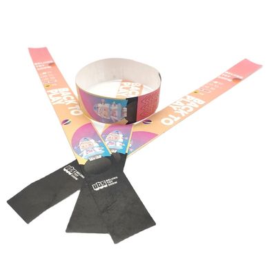 Logotipo de impressão colorida Pulseiras Tyvek descartáveis para eventos Pulseiras de papel à prova d'água