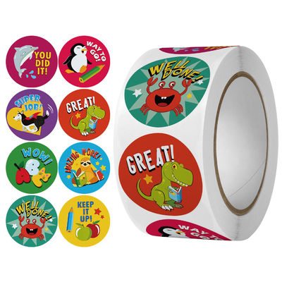 Autocolante de desenhos animados com corações 1,5 &quot; 500 rótulos por rolo cor personalizada pequenos presentes de negócios