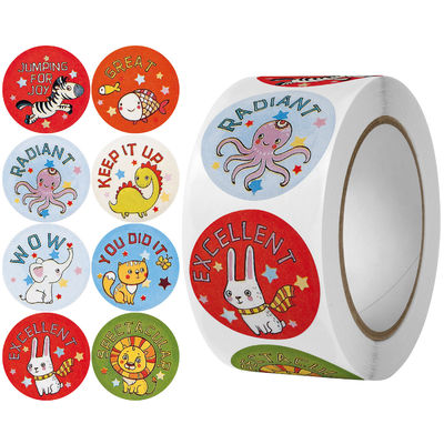 Autocolante de desenhos animados com corações 1,5 &quot; 500 rótulos por rolo cor personalizada pequenos presentes de negócios