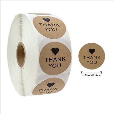 Autocolante de desenhos animados com corações 1,5 &quot; 500 rótulos por rolo cor personalizada pequenos presentes de negócios