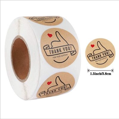 Autocolante de desenhos animados com corações 1,5 &quot; 500 rótulos por rolo cor personalizada pequenos presentes de negócios
