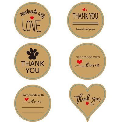 Autocolante de desenhos animados com corações 1,5 &quot; 500 rótulos por rolo cor personalizada pequenos presentes de negócios