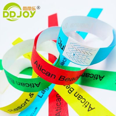Bracelete personalizado para eventos de férias Papel descartável à prova d'água Bracelete Tyvek DDJOY