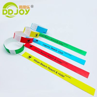 Bracelete personalizado para eventos de férias Papel descartável à prova d'água Bracelete Tyvek DDJOY