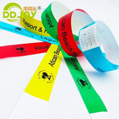 Bracelete personalizado para eventos de férias Papel descartável à prova d'água Bracelete Tyvek DDJOY