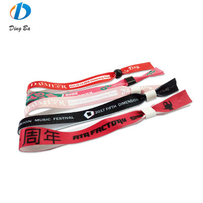 Eventos personalizados Fiesta RFID Pulseiras com tecido de cetim e impressão de texto de logotipo