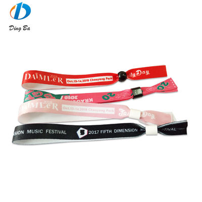 Eventos personalizados Fiesta RFID Pulseiras com tecido de cetim e impressão de texto de logotipo