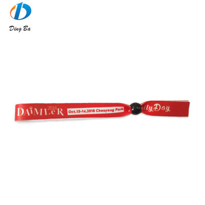 Eventos personalizados Fiesta RFID Pulseiras com tecido de cetim e impressão de texto de logotipo