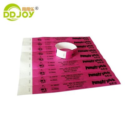 Impressão de uma cor Tyvek pulseiras de papel para festa Festival Clube Parque escolar DDJOY-TW019