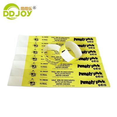 Impressão de uma cor Tyvek pulseiras de papel para festa Festival Clube Parque escolar DDJOY-TW019