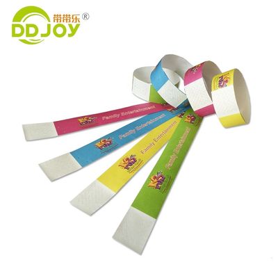 Impressão de uma cor Tyvek pulseiras de papel para festa Festival Clube Parque escolar DDJOY-TW019