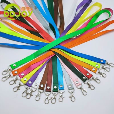 Lanyards de escritório personalizados com corante de logotipo de poliéster rosa de sublimação