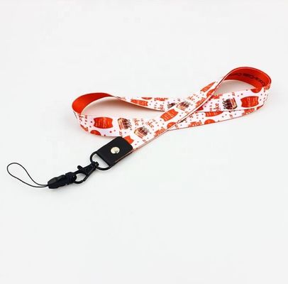 Lanyards de escritório personalizados com corante de logotipo de poliéster rosa de sublimação