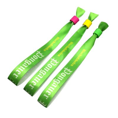 Pulseiras RFID impressas sob medida em tecido de cetim para identificação de eventos e festivais