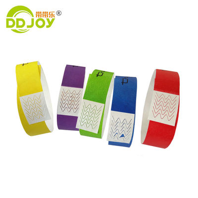 Braceletes de papel Tyvek à prova d'água certificados ISO9001 para identificação e entrada de eventos