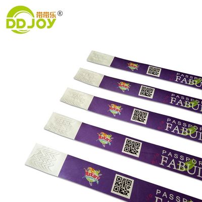 Pulseiras de papel Tyvek resistentes à água e adesivas personalizadas para eventos e festas