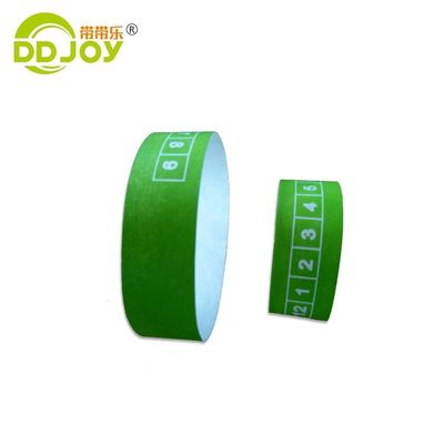 Pulseira Tyvek personalizada de impressão monocromática / dupla cor para eventos e festivais