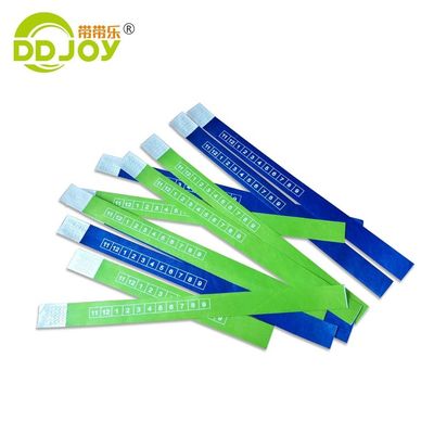 Pulseira Tyvek personalizada de impressão monocromática / dupla cor para eventos e festivais