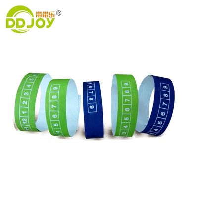Pulseira Tyvek personalizada de impressão monocromática / dupla cor para eventos e festivais