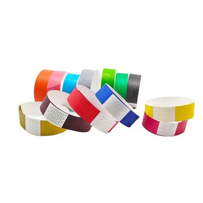 Assegure os seus bilhetes com pulseiras Tyvek de 3/4 de polegada e pulseira de papel incluída.
