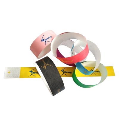 Presente ocasião pulseiras de papel personalizadas para eventos festa 250mm de comprimento à prova d'água descartável
