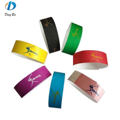 Presente ocasião pulseiras de papel personalizadas para eventos festa 250mm de comprimento à prova d'água descartável