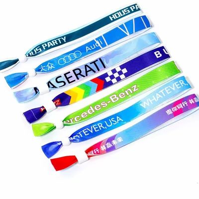 Eventos personalizados Festa Festa RFID Chips Pulseiras com impressão de logotipo em marcas de tecido
