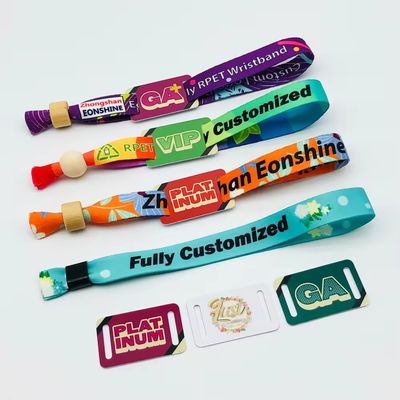 Impressão de logotipos personalizados Pulseiras RFID para eventos Festivais Festa Tecido de cetim