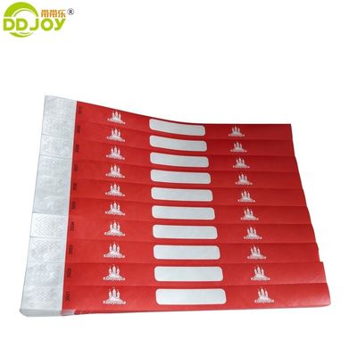 Impressão a pedido do utilizador final alvo Pulseira de papel Tyvek ajustável com número de série