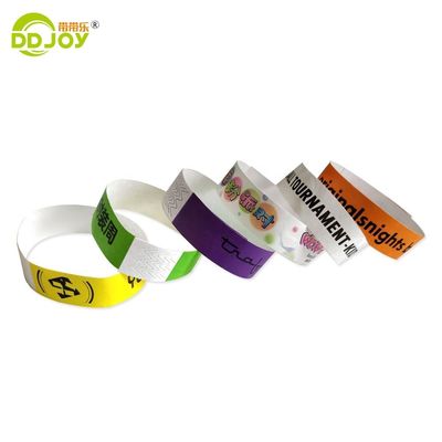 Impressão a pedido do utilizador final alvo Pulseira de papel Tyvek ajustável com número de série
