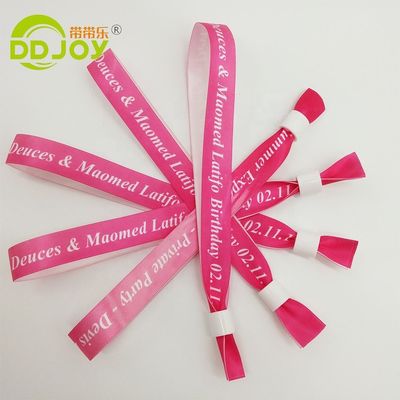 Pulseira de tecido ajustável de uma só vez com clipe de plástico