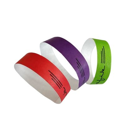 250*25mm e 250*19mm Código de barras de entrada personalizado Tyvek pulseiras de papel para festa