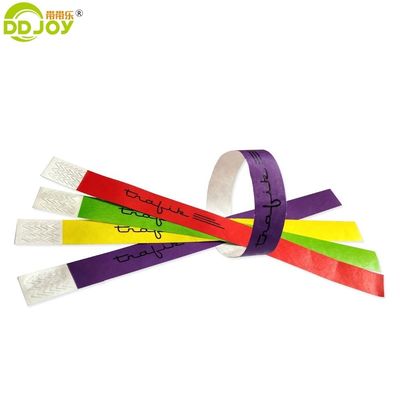 250*25mm e 250*19mm Código de barras de entrada personalizado Tyvek pulseiras de papel para festa