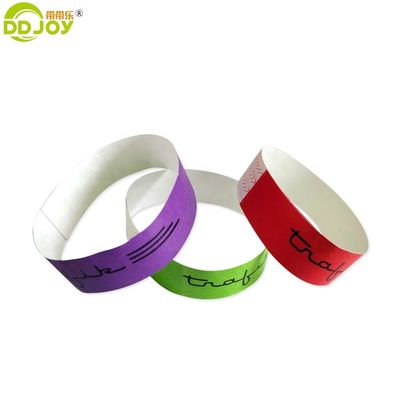 250*25mm e 250*19mm Código de barras de entrada personalizado Tyvek pulseiras de papel para festa