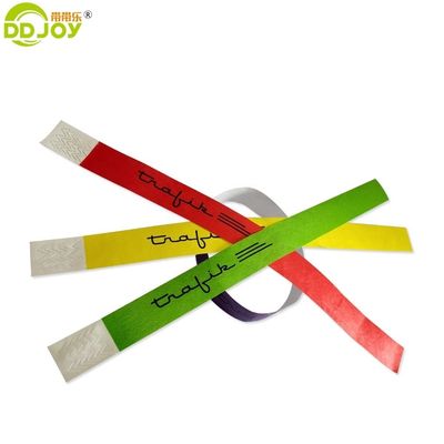 250*25mm e 250*19mm Código de barras de entrada personalizado Tyvek pulseiras de papel para festa