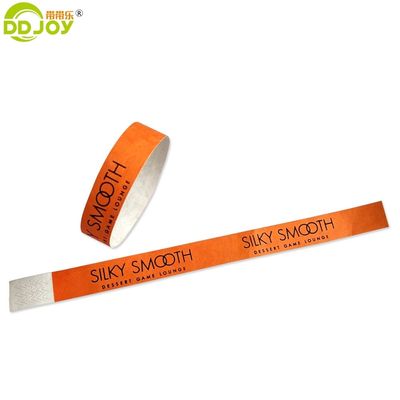 250*25mm e 250*19mm Código de barras de entrada personalizado Tyvek pulseiras de papel para festa