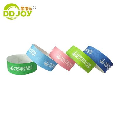 DDJOY Custom Tyvek Material Festa Unisex 3/4 polegadas pulseiras Unisex Festa Acessório
