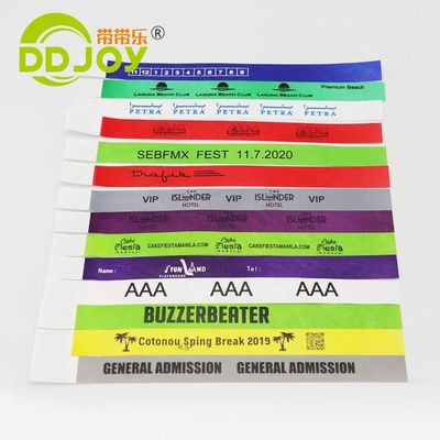 Eventos personalizados Pulseiras Envio rápido via DHL FEDEX UPS TNT EMS Dupont Paper/Tyvek