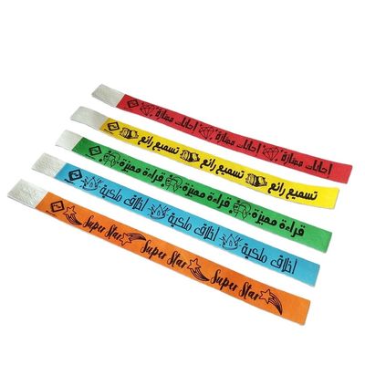 Braceletes de identificação de papel Tyvek para eventos impermeáveis e resistentes a lágrimas